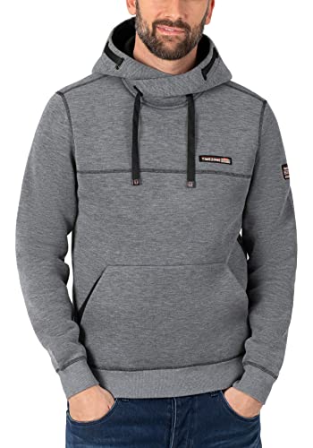 Timezone Herren Hi-Tech Hoodie Kapuzenpullover, Dark Grey Melange, L von Timezone