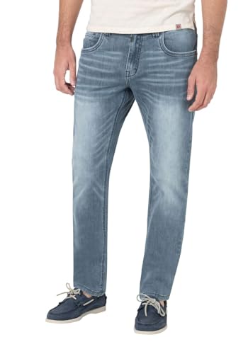 Timezone Herren Jeans Regular GERRITTZ - Mid Waist - Regular Fit - Blau, Größe:32W / 32L, Farbe:3791-3471 Blue Grey Wash von Timezone