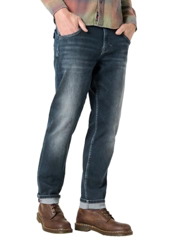 Timezone Herren Jeans Regular JACKTZ - Regular Fit - Mid Waist - Blau, Größe:33W / 30L, Farbe:3770-3130-Indigo Night Wash von Timezone