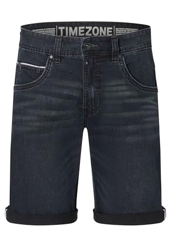 Timezone Herren Jeans Shorts Slim SCOTTYTZ Short - Mid Waist - Slim Fit W29-W40, Größe:W 31, Farbe:3262-9900 Used Black Wash von Timezone