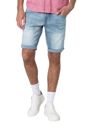 Timezone Herren Jeans Shorts Slim SCOTTYTZ - Slim Fit - Blau W29-W40 Stretch, Größe:W 32, Farbe:Light Blue Wash 3832 von Timezone