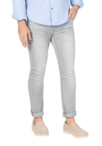 Timezone Herren Jeans Slim EDUARDOTZ Mid Waist - Slim Fit - Blau Grau, Größe:32W / 34L, Farbe:3307-2085 Light Grey Wash von Timezone