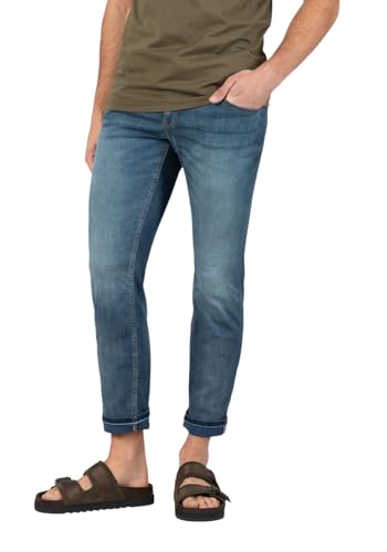 Timezone Herren Jeans Slim SCOTTTZ - Mid Waist - Slim Fit - Blau, Größe:32W / 34L, Farbe:27-10014-00-3414-3551 Fresh Blue Wash von Timezone