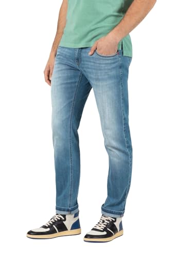 Timezone Herren Jeans Slim SCOTTTZ - Mid Waist - Slim Fit - Blau, Größe:36W / 32L, Farbe:27-10014-00-3450-3837 Cool Blue Wash von Timezone