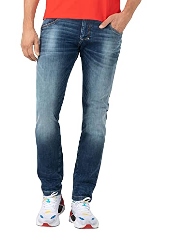 Timezone Herren Jeans Slim SCOTTTZ - Slim Fit - Blau - Blue Denim Wash W29-W38, Größe:30W / 32L, Farbvariante:Blue Denim Wash 3041 von Timezone