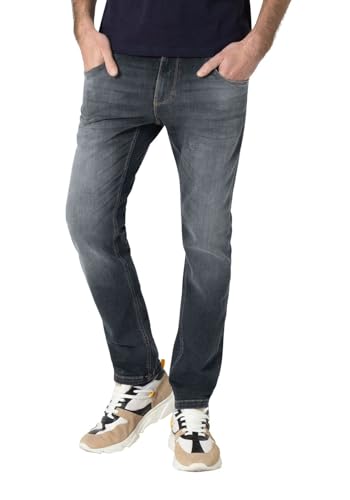 Timezone Herren Jeans Slim SCOTTTZ - Slim Fit - Grau - Navy Grey Wash W29-W38, Größe:30W / 32L, Farbe:Navy Grey Wash 30050 von Timezone