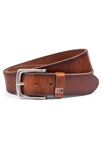 Timezone Herren Ledergürtel T-LEATHER BELT 40mm Gürtelbreite Jeansgürtel, Größe:100cm, Farbe:2919-6050 Cognac von Timezone