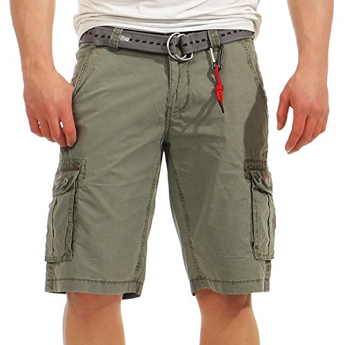 Timezone Herren Loose Maguire incl. Belt Shorts, Grün (Castor Green 4016), W30 von Timezone