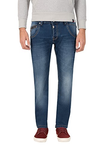 Timezone Herren Regular Haroldtz Rough Straight Jeans, Blau (Crossedge Blue Wash 3356), 38W / 34L EU von Timezone