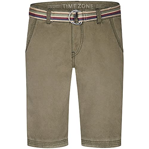 Timezone Herren Regular RusselTZ incl. Belt Shorts, Braun (Washed Camel 6076), W29 von Timezone