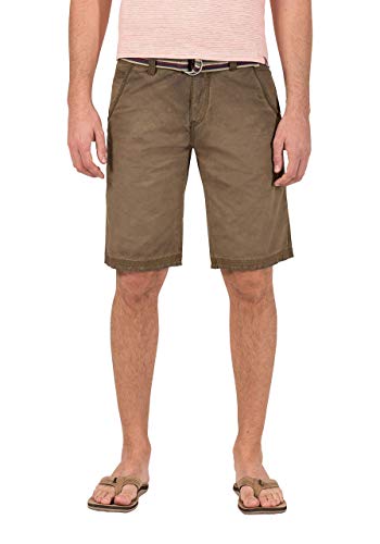 Timezone Herren Regular RusselTZ incl. Belt Shorts, Braun (Washed Camel 6076), W30 von Timezone