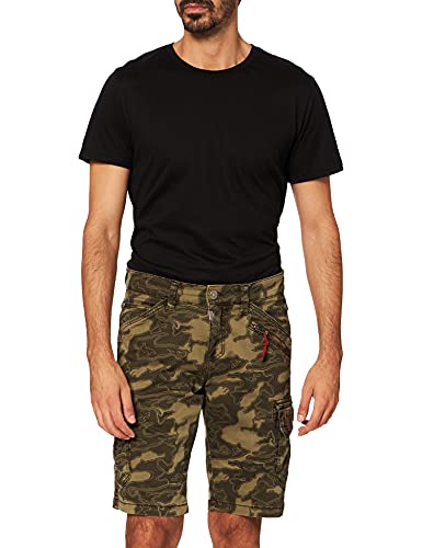 Timezone Herren Regular Rykertz Shorts, Grün (Safari camo 4085), W30(Herstellergröße:30) von Timezone