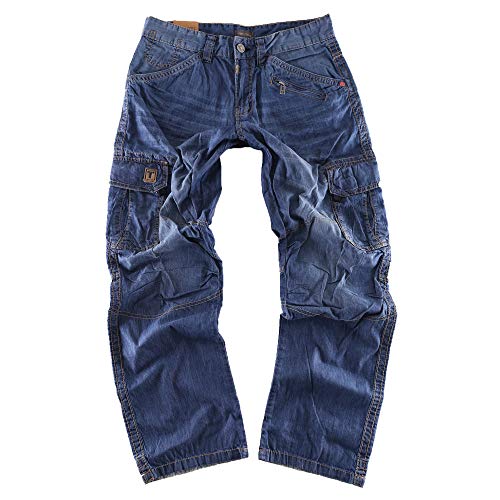 Timezone Herren Relaxed Hose BenitoTZ 3131 Denim Cargo Pants W31/L30 von Timezone