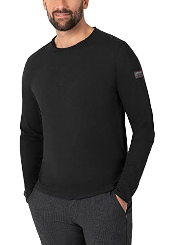 Timezone Herren Ribbed Basic Longsleeve T-Shirt, Caviar Black, 3XL von Timezone