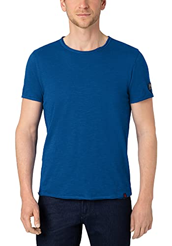 Timezone Herren Ripped Basic T-Shirt, Electric Blue, S von Timezone