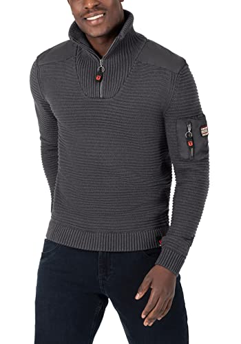 Timezone Herren Seamans Troyer Pullover, Black Melange, L von Timezone