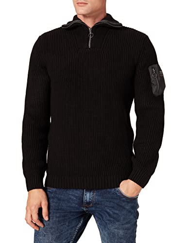 Timezone Herren Seamans Troyer Pullover, Caviar Black, XL von Timezone