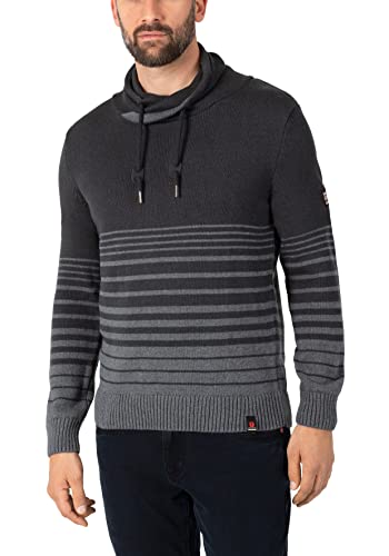 Timezone Herren Shawl Collar Pullover, Black Melange, L von Timezone