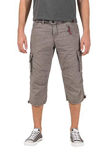 Timezone Herren Shorts Loose Miles 3/4 Cargo incl. Belt, Grau (grey minimal 8026), W30 von Timezone