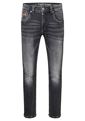 Timezone Herren Slim Edwardtz Jeans, Black Scrub Wash, 36W / 34L EU von Timezone