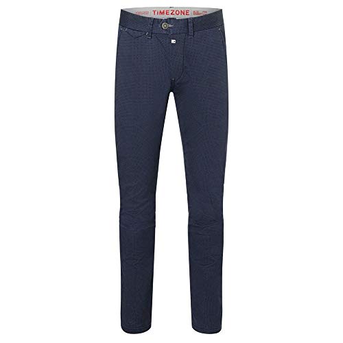 Timezone Herren Slim Jannotz Chino Hose, Blau (Navy Micro Point 3899), 34W / 32L EU von Timezone