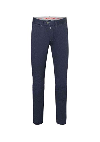 Timezone Herren Slim Jannotz Chino Hose, Blau (Navy Micro Point 3899), 36W / 32L von Timezone