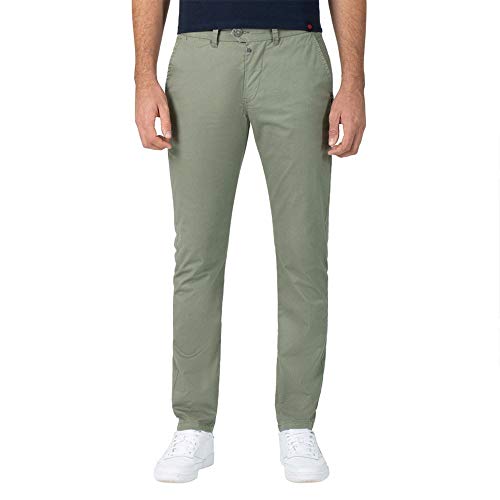 Timezone Herren Slim Jannotz Chino Hose, Grün (Green Micro Point 4086), 34W / 34L von Timezone