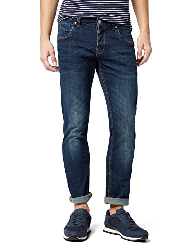 Timezone Herren Slim Jeanshose EduardoTZ, Gr. W32/L34, Blau (raywash 3728) von Timezone