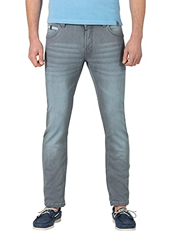 Timezone Herren Slim Scotttz Jeans, Grey Blue Scrub Wash, 32W / 34L EU von Timezone