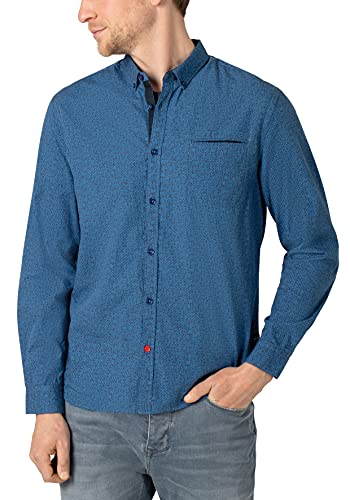 Timezone Herren Smart Structure Shirt Hemd, dots Blue, XXL von Timezone