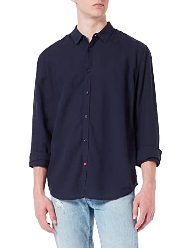 Timezone Herren Soft Linen Basic Shirt Hemd, total Eclipse, XL von Timezone