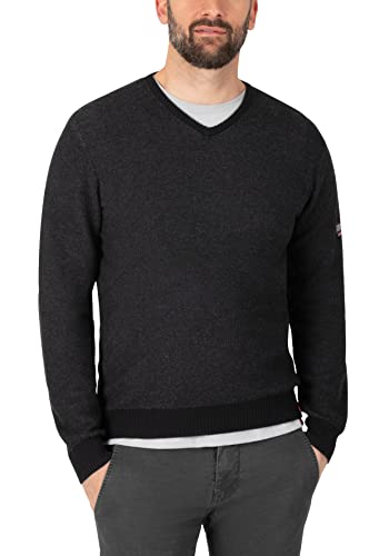 Timezone Herren Soft V Longsleeve Pullover, Caviar Black, XL von Timezone