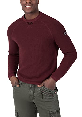 Timezone Herren Spiral Knit Crewneck Pullover, Amarone red, 3XL von Timezone