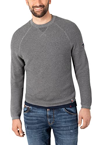 Timezone Herren Spiral Knit Crewneck Pullover, Grey Melange, XXL von Timezone
