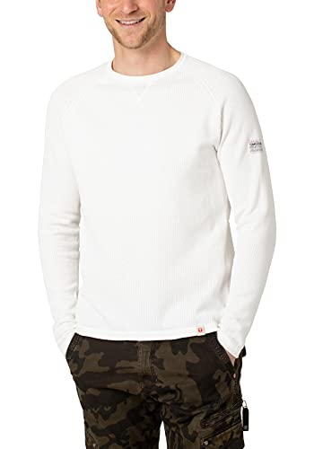 Timezone Herren Spiral Knit Crewneck Pullover, Off White, XXL von Timezone