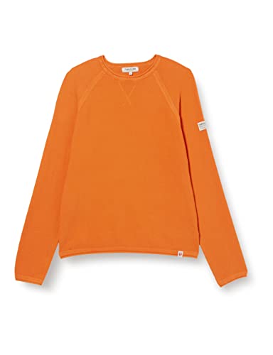 Timezone Herren Spiral Knit Crewneck Pullover, Pumkin orange, L von Timezone