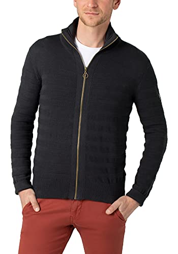 Timezone Herren Tonal Striped Jacket Sweatshirt, Caviar Black, L von Timezone