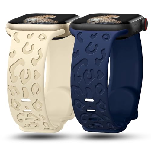 Timezone Luxus-Sport-Armbänder, kompatibel mit Apple-Watch-Armband, 40 mm, 38 mm, 41 mm, 42 mm, 44 mm, 45 mm, 49 mm, für Damen und Herren, graviert, weiches Silikon-Uhrenarmband für iWatch Ultra/Ultra von Timezone