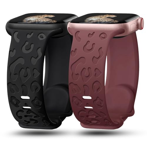 Timezone Luxus-Sportarmbänder, kompatibel mit Apple-Watch-Armband, 40 mm, 38 mm, 41 mm, 42 mm, 44 mm, 45 mm, 49 mm, für Damen und Herren, graviert, weiches Silikon-Uhrenarmband für iWatch Ultra/Ultra von Timezone