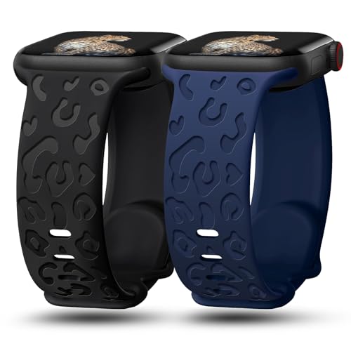 Timezone Luxus-Sportarmbänder, kompatibel mit Apple-Watch-Armband, 40 mm, 38 mm, 41 mm, 42 mm, 44 mm, 45 mm, 49 mm, für Damen und Herren, graviert, weiches Silikon-Uhrenarmband für iWatch Ultra/Ultra von Timezone