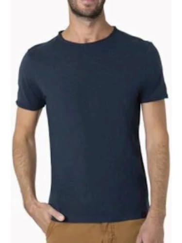 Timezone Ripped Basic T-Shirt Herren Kurzarm, blau, XL von Timezone