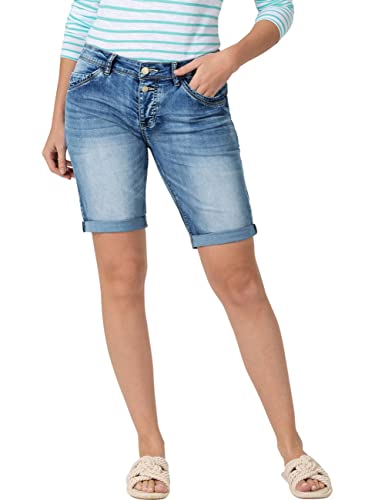 Timezone Damen Slim Nalitz Shorts, Fresh Indigo Wash, 28 EU von Timezone