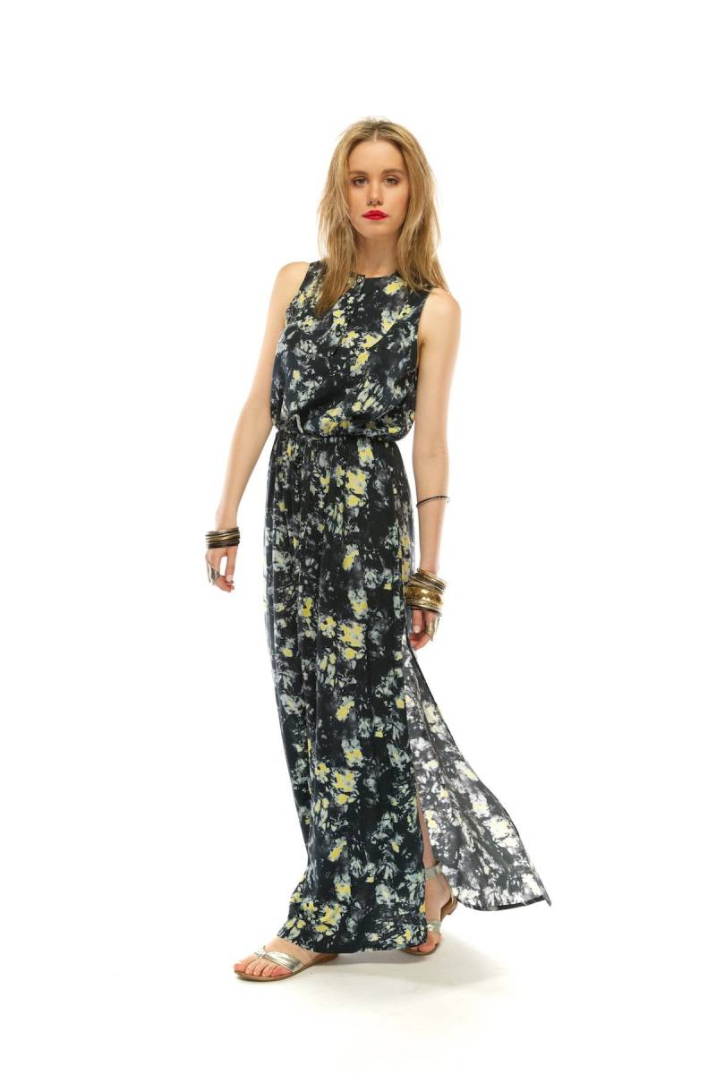 Mimi Maxi Dress - Schwarzer Mosaik Print von TimiAlaere