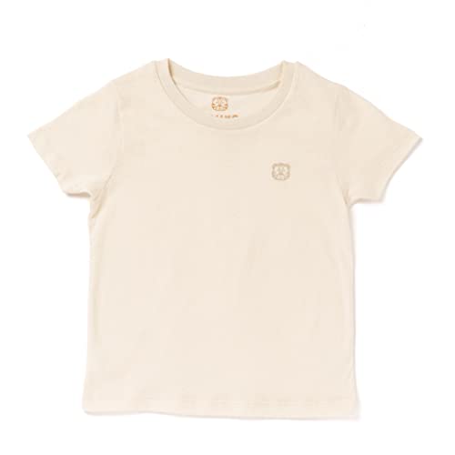 Timino Kinder T-Shirt Baby Kurzarm Shirt Jungen Mädchen Unisex Sommer Bio Baumwolle einfarbig Creme weiß beige Natur hochwertig Tiger Größe 68-80 (6-12 Monate / 1 Jahr) von Timino