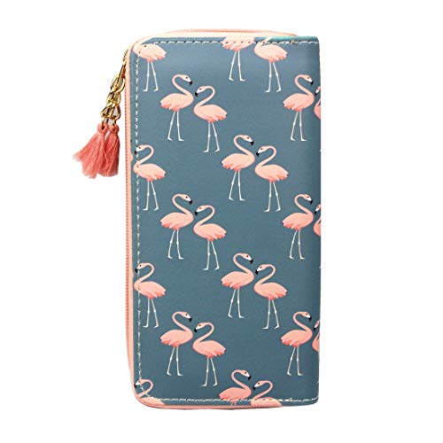 Timlee Süße Regenbogen-Einhorn-Börse, Bunt und Trendy für junge Mädchen, Kunstleder, Mädchen, Wallet, Rainbow, Flamingo, Einhorn, Reißverschlusstasche, Dark Pocket von Timlee