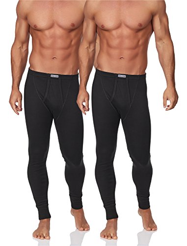 Timone Herren 2er Pack Lange Unterhose TISS001 (Schwarz, L) von Timone