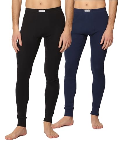 Timone Herren Lange Unterhose TI30-127 ((2er Pack) Schwarz/Marineblau, XXL) von Timone