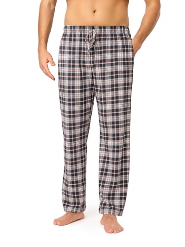 Timone Herren Schlafanzugshose Lang Pyjamahose aus Baumwolle Freizeithose Schlafhose Loungewearhose mit Taschen Nachtwäsche Hose für Herren Sleepwear TPP-001 (Muster-15 (9632101), M) von Timone