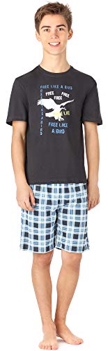 Timone Jungen Pyjama Langarm aus Baumwolle Set Zweiteiliger Schlafanzug Hausanzug TI112 (MarineKariert3 (9632201), 182) von Timone