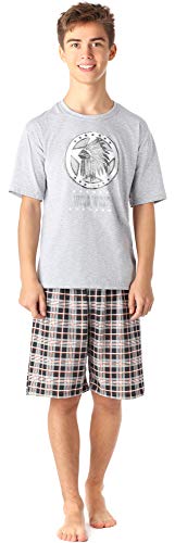 Timone Jungen Pyjama Langarm aus Baumwolle Set Zweiteiliger Schlafanzug Hausanzug TI112 (MelangeKariert6 (9632101), 176) von Timone